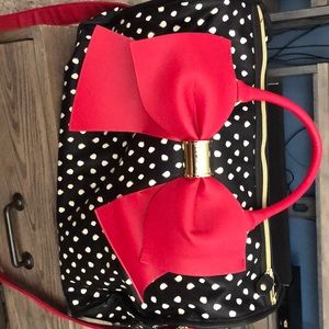 Betsey Johnson Polka dot Big Red Bow Duffle Bag